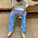 Corteiz All Over Print Jogger Baby Blue - Image 2