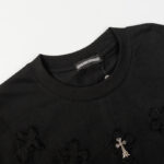 T-shirt Chrome Hearts Black Cross Embroidery CH029 - Image 7