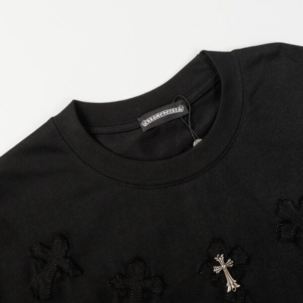 T-shirt Chrome Hearts Black Cross Embroidery CH029 - Image 7