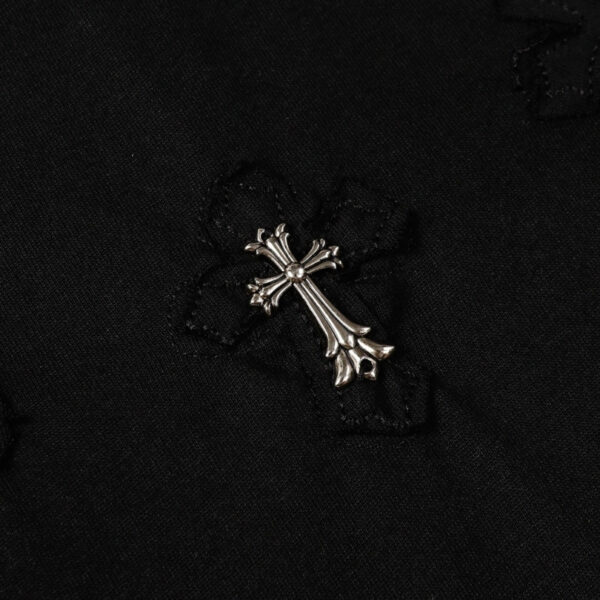 T-shirt Chrome Hearts Black Cross Embroidery CH029 - Image 4