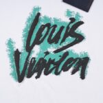 T-shirt Louis Vuitton Blue Graffiti White Logo LV021 - Image 4