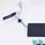 T-shirt Louis Vuitton Blue Graffiti White Logo LV021 - Image 8
