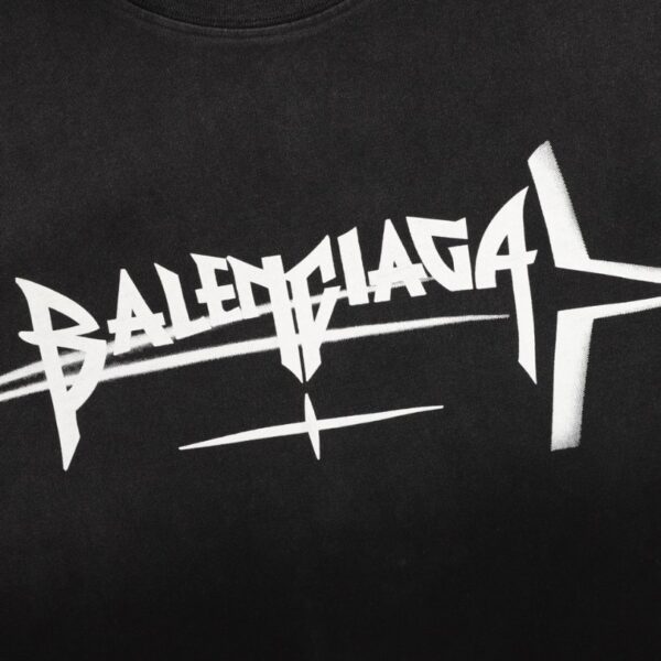 T-shirt Balenciaga Logo Graphic Black BL055 - Image 4