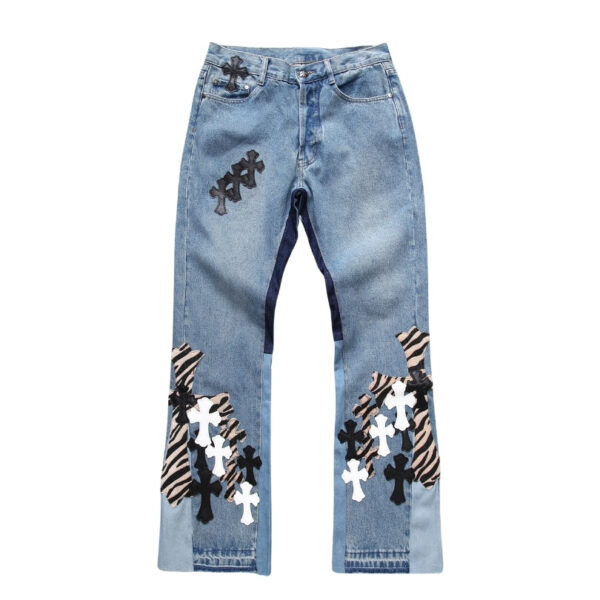 Jeans Chrome Hearts Cross Patchwork CH051 - Image 1