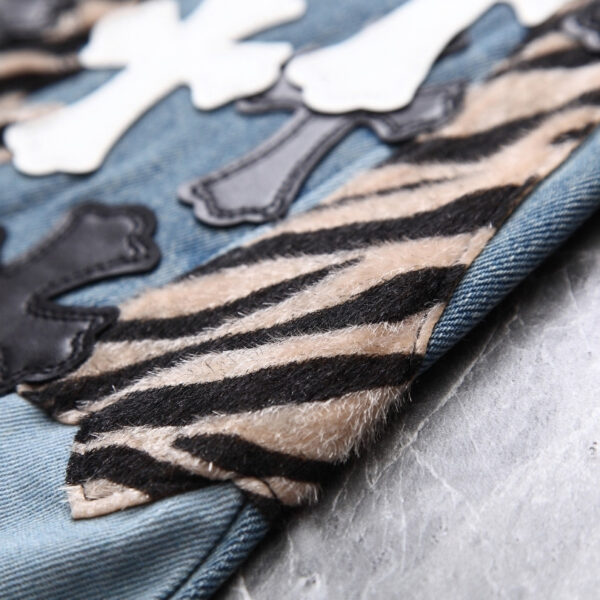 Jeans Chrome Hearts Cross Patchwork CH051 - Image 9