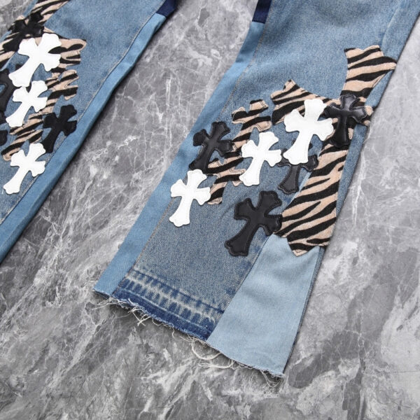 Jeans Chrome Hearts Cross Patchwork CH051 - Image 13