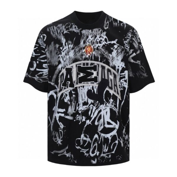 T-shirt Balenciaga Graffiti Black Oversized BL014 - Image 1