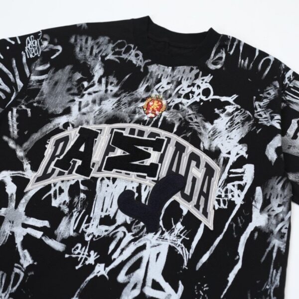T-shirt Balenciaga Graffiti Black Oversized BL014 - Image 4