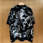 T-shirt Balenciaga Graffiti Black Oversized BL014 - Image 8