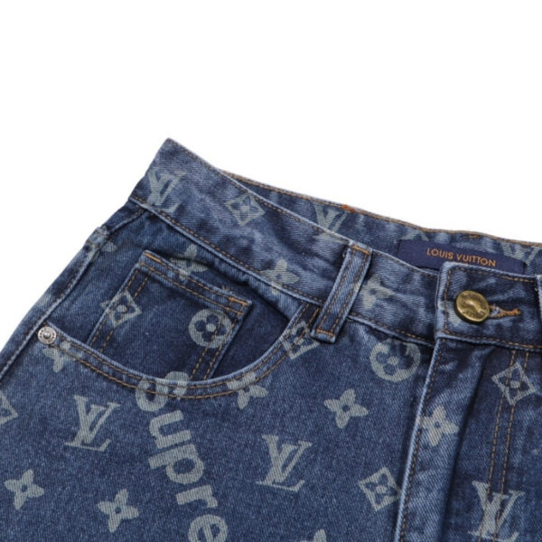 Pants Louis Vuitton x Supreme Monogram Denim LV045 - Image 4