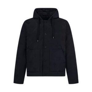 Jacket Hooded Louis Vuitton Monogram Quilted Black LV073