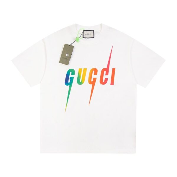 T-shirt Gucci Rainbow Logo White GC036 - Image 1