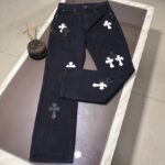 Jeans Chrome Hearts Black White Cross Patch CH025 - Image 10