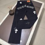 Jeans Chrome Hearts Black White Cross Patch CH025 - Image 11