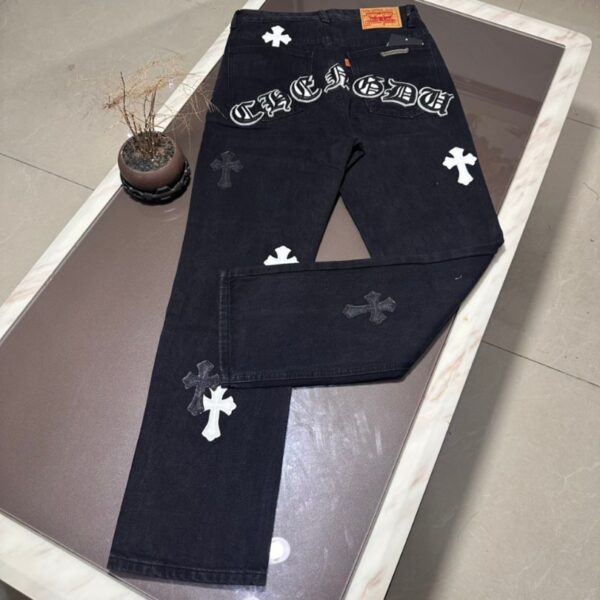 Jeans Chrome Hearts Black White Cross Patch CH025 - Image 11