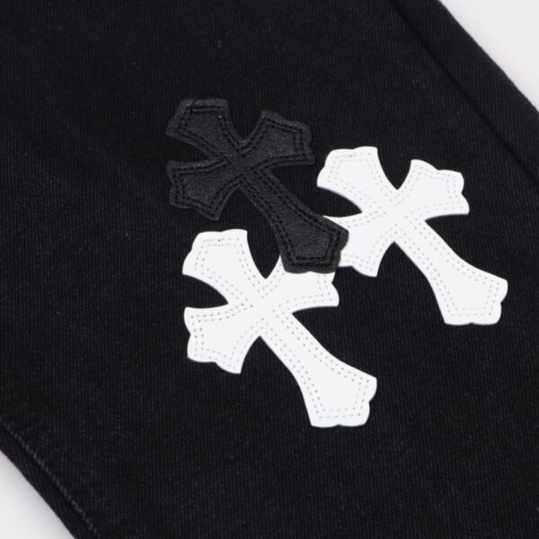 Jeans Chrome Hearts Black White Cross Patch CH025 - Image 7