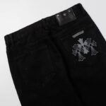 Jeans Chrome Hearts Black Cross Embroidery CH066 - Image 4