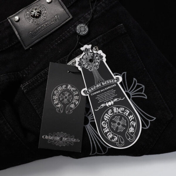 Jeans Chrome Hearts Black Cross Embroidery CH066 - Image 5