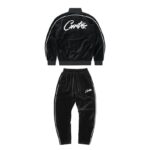 Tracksuit Corteiz Velour Black with White Logo CZ007