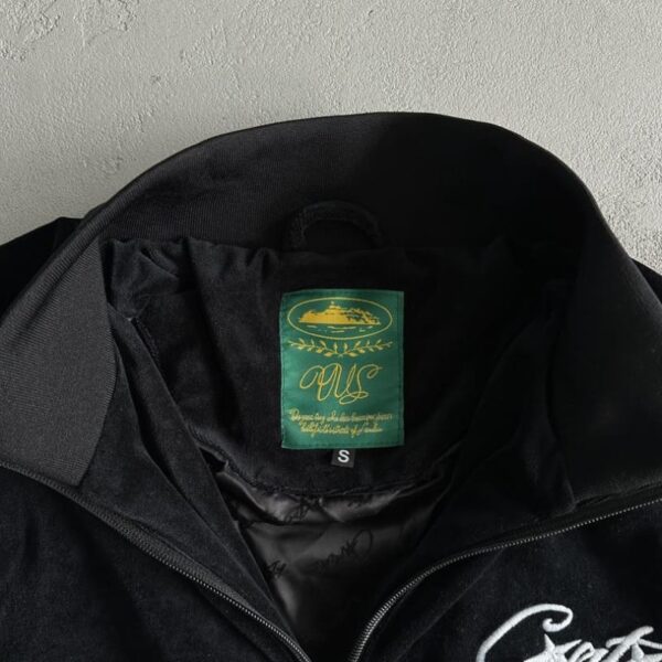 Tracksuit Corteiz Velour Black with White Logo CZ007 - Image 11