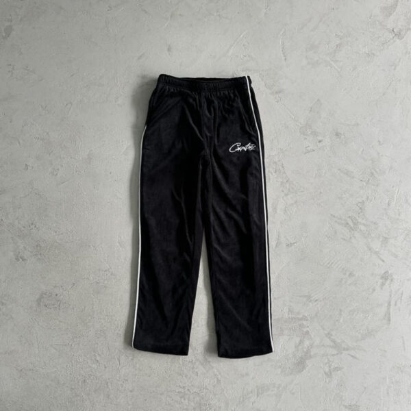 Tracksuit Corteiz Velour Black with White Logo CZ007 - Image 5
