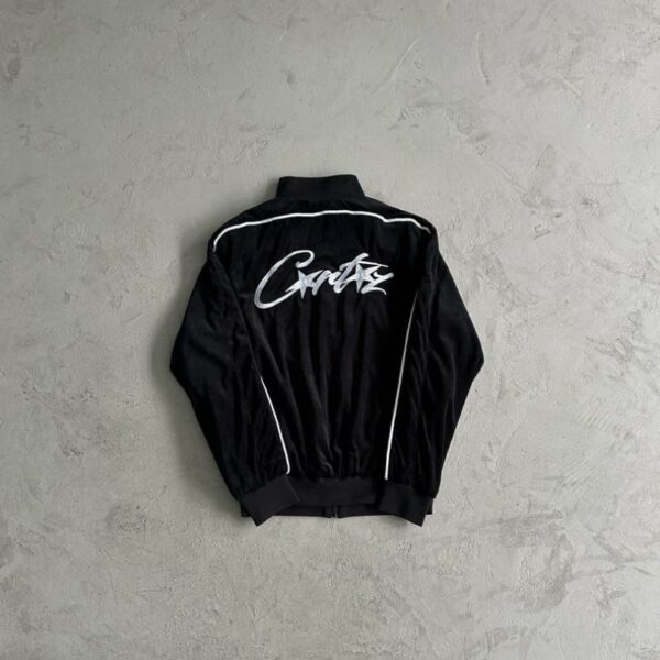 Tracksuit Corteiz Velour Black with White Logo CZ007 - Image 4