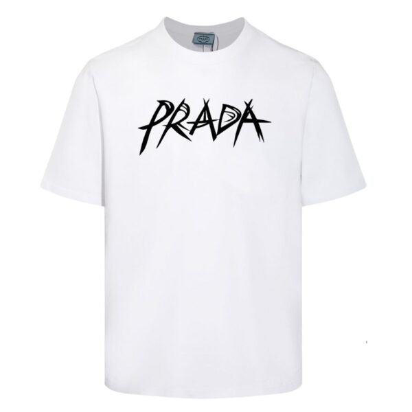 T-shirt Prada Milano White Graphic Logo PD032 - Image 1