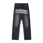 Jeans Balenciaga Paris Black Graphic Logo