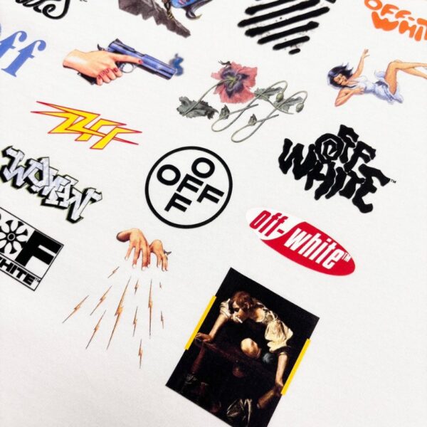 T-shirt Off-White Multi Logo Graphic White Oversized OFF003 - Image 5