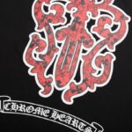 T-shirt Chrome Hearts Red Cross Crest Black CH004 - Image 6
