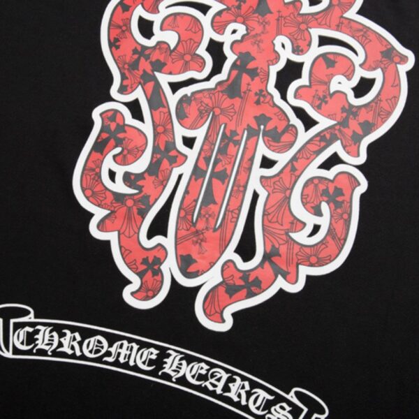 T-shirt Chrome Hearts Red Cross Crest Black CH004 - Image 6