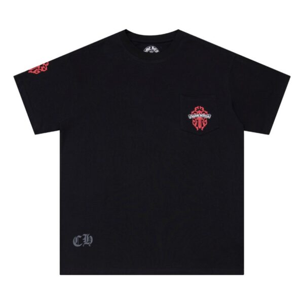 T-shirt Chrome Hearts Red Cross Crest Black CH004 - Image 1