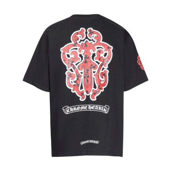 T-shirt Chrome Hearts Red Cross Crest Black CH004 - Image 5