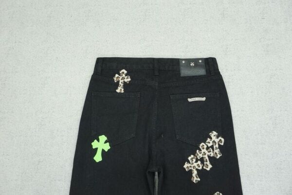 Jeans Chrome Hearts Green & Leopard Cross - Image 12