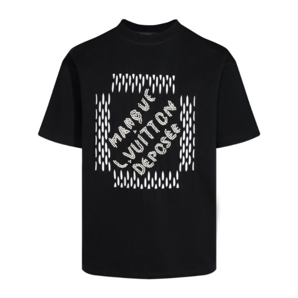 T-shirt Louis Vuitton Graphic Print Black LV023 - Image 1