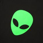 T-shirt Balenciaga Green Alien Face Black Oversized BL001 - Image 5