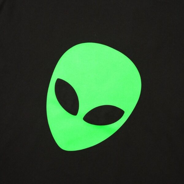 T-shirt Balenciaga Green Alien Face Black Oversized BL001 - Image 5