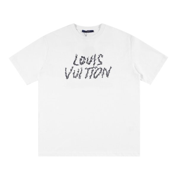 T-shirt Louis Vuitton White Sketch Logo White - Image 1