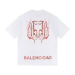 T-shirt Balenciaga BB Gothic Print White BL035 - Image 2