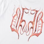 T-shirt Balenciaga BB Gothic Print White BL035 - Image 6