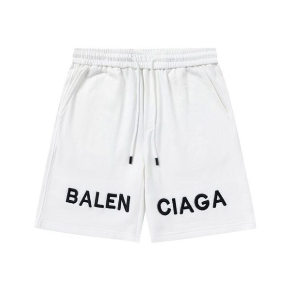 Shorts Balenciaga Logo White BL016 - Image 1