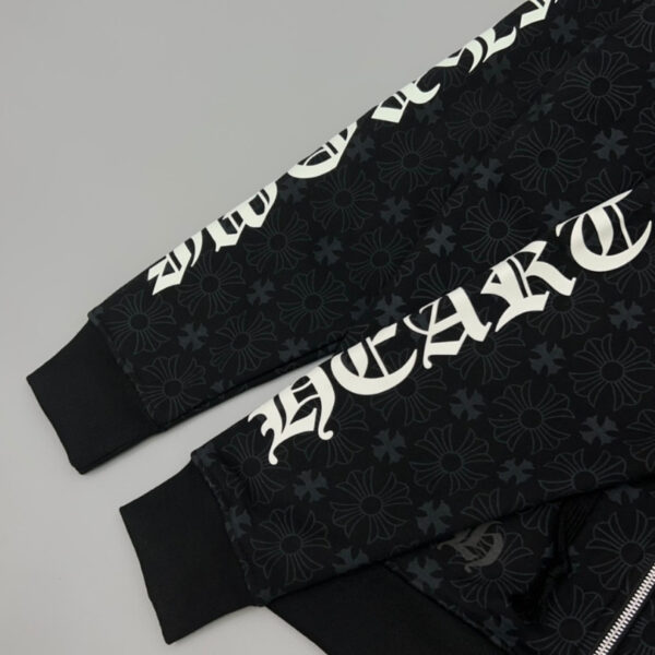 Hoodie Chrome Hearts Hearts Zip Black Monogram CH063 - Image 7