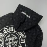 Hoodie Chrome Hearts Hearts Zip Black Monogram CH063 - Image 6