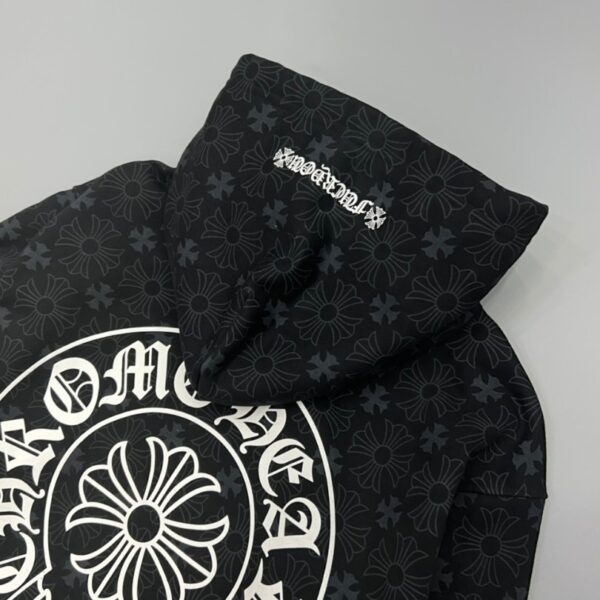 Hoodie Chrome Hearts Hearts Zip Black Monogram CH063 - Image 6