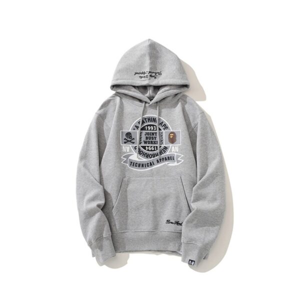 Hoodie BAPE Busy Works Logo Grey BP044 - Image 1