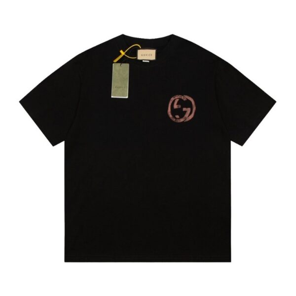 T-shirt Gucci Distressed Logo Black GC046 - Image 1