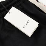 Shorts Gucci Logo Stripe Black GC076 - Image 9