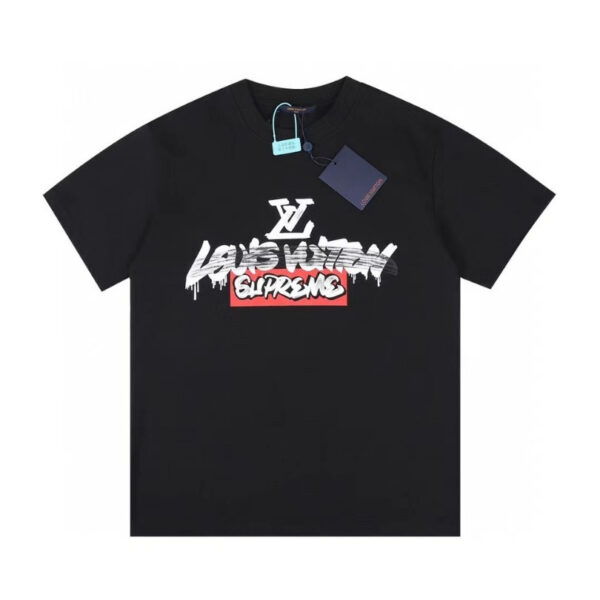 T-shirt Louis Vuitton x Supreme Graffiti Black SP027 - Image 1