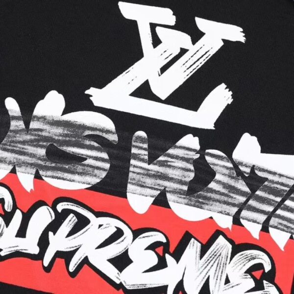 T-shirt Louis Vuitton x Supreme Graffiti Black SP027 - Image 4
