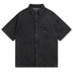 Shirt Prada Black Denim Button-Up Logo PD041